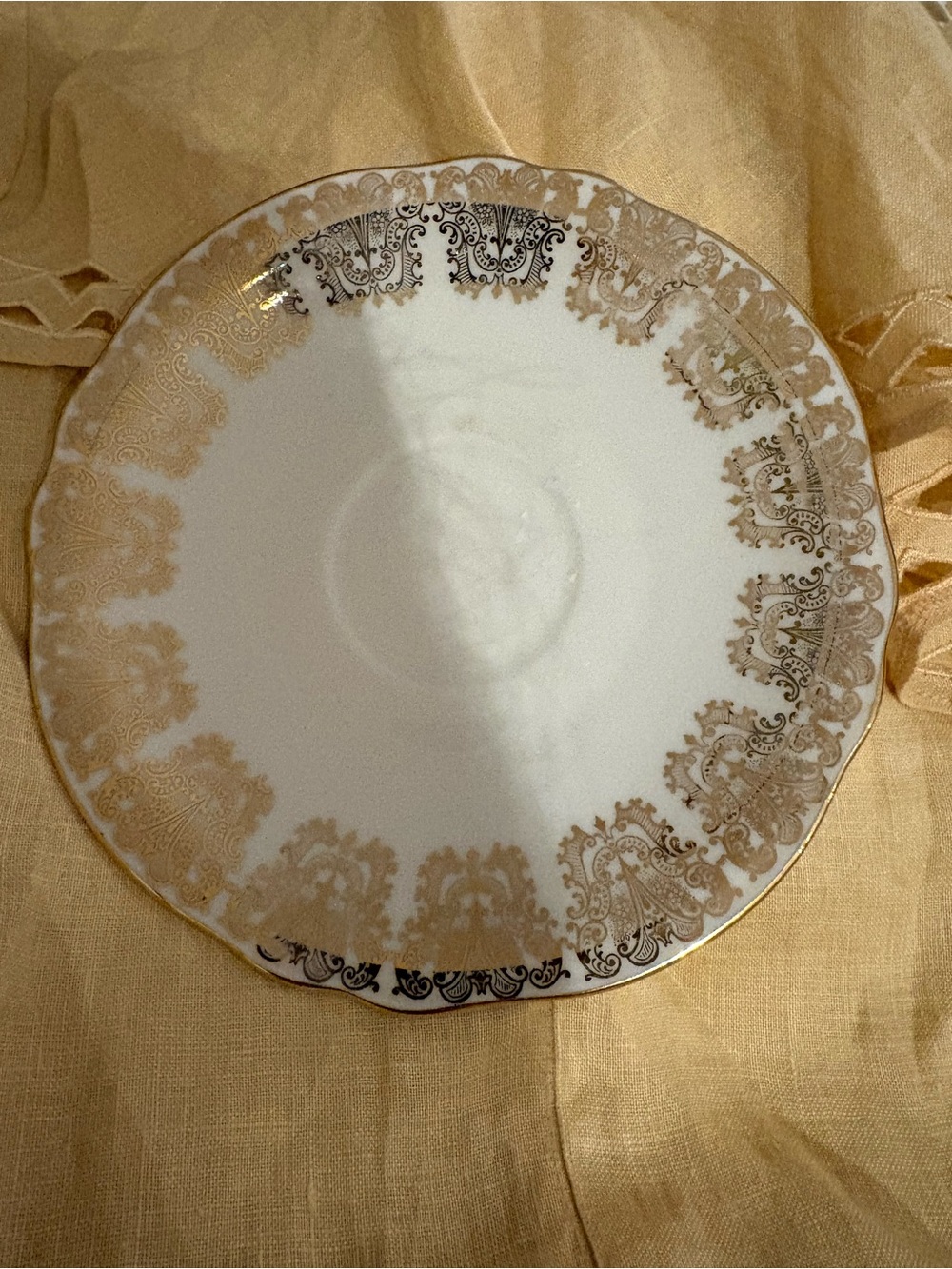 Rare Vintage 1900: Retsch & Co. Wunsiedel Bavaria porcelain 24k tea saucer plate